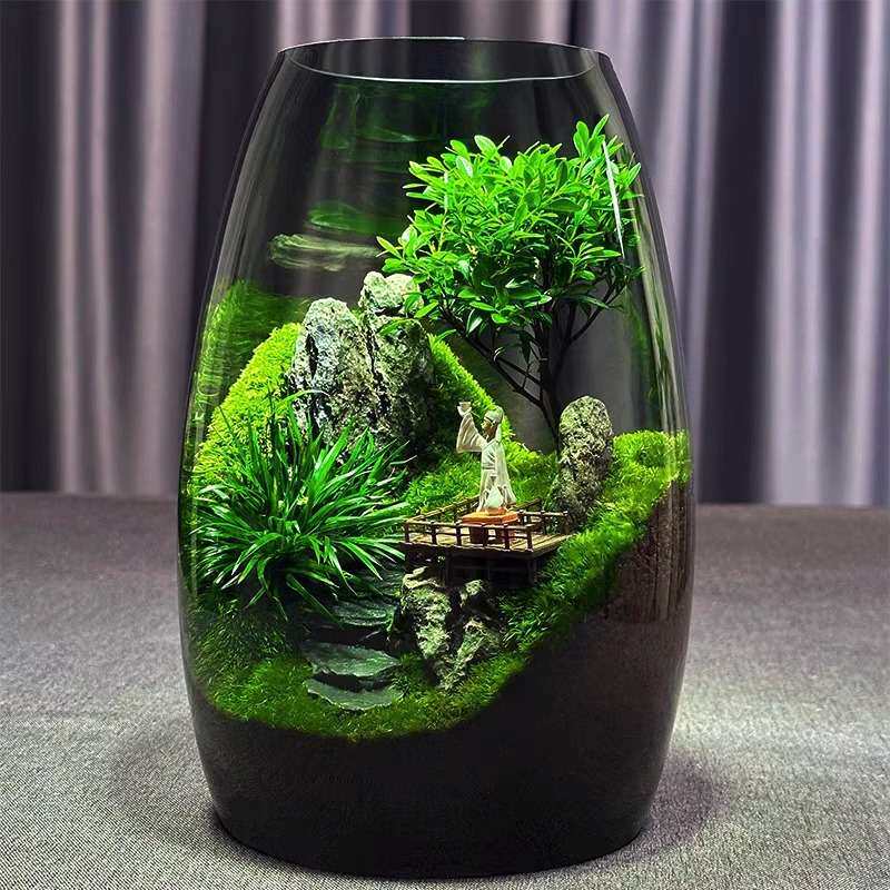 云海间创意苔藓微景观摆件生态瓶办公室桌面生态缸绿植造景盆景
