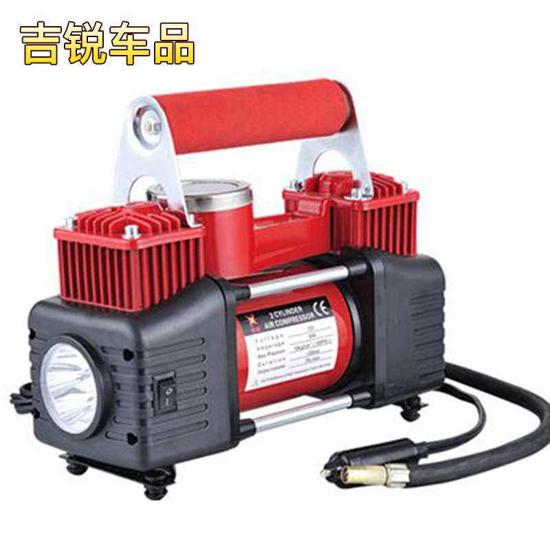 双缸充气泵 金属车载轮胎打气泵 车载12V 大功率 便携式车胎套装