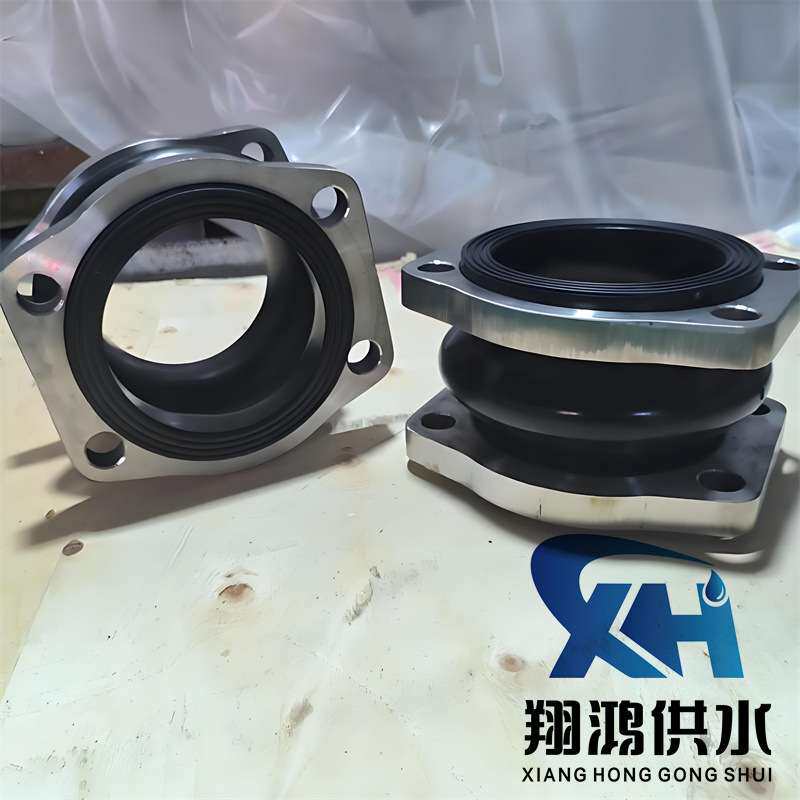 NG-DN90菱形法兰耐油橡胶软接头 液压油泵站橡胶避震喉可调节