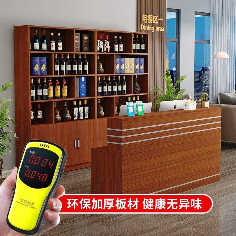 饭店吧台带转角收银台落地酒柜组合餐馆酒店酒架前台桌接待台吧台