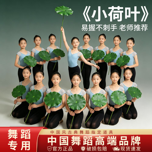 仿真小荷叶翩翩入莲间鱼戏间儿童手持舞蹈道具采莲古典舞跳舞表演