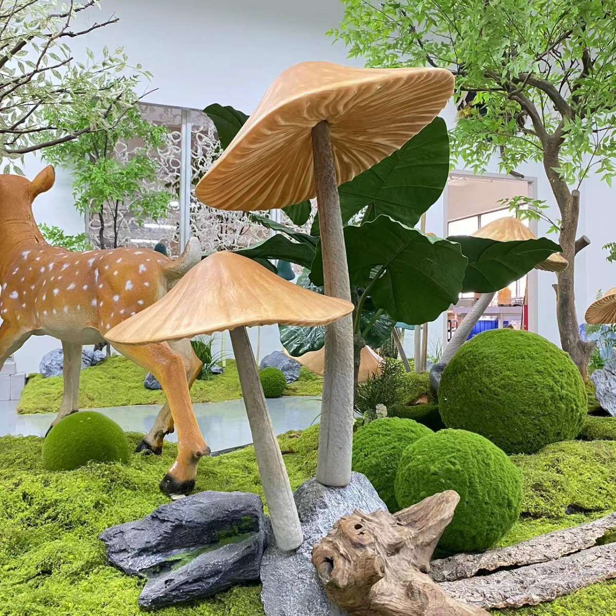 含阳仿真蘑菇幼儿园环创植物角泡沫模型拍摄道具彩色布景园艺微景