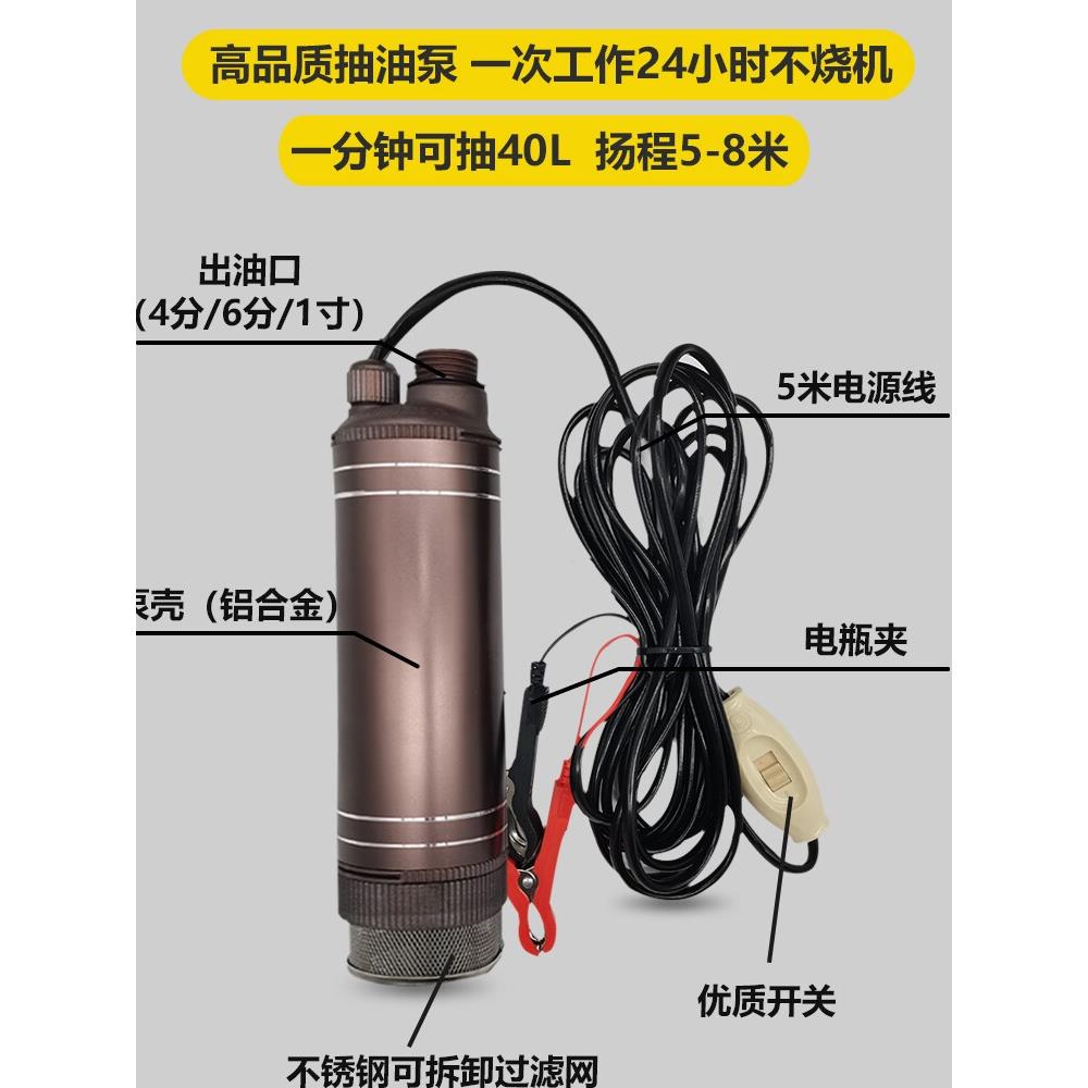 大功率抽柴油泵 水泵 12V24V220伏抽油加油机电动油抽子小型