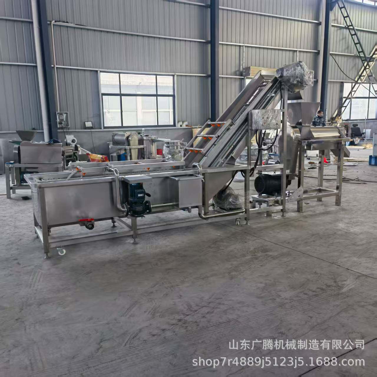 大型菠萝粉碎榨汁机枇杷樱桃油柑去皮去核榨汁机工业榨汁生产线