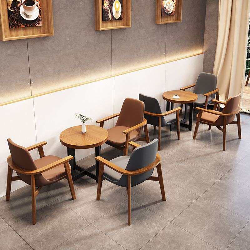 北欧咖啡厅桌椅休息区洽谈休闲书吧餐饮店甜品奶茶店实木桌椅组合