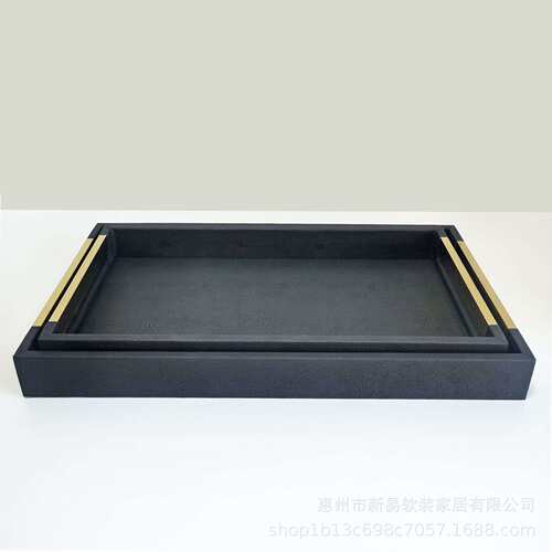 售楼处酒店置物盘桌茶几果盘摆件样板房间家居软装饰品创意托盘