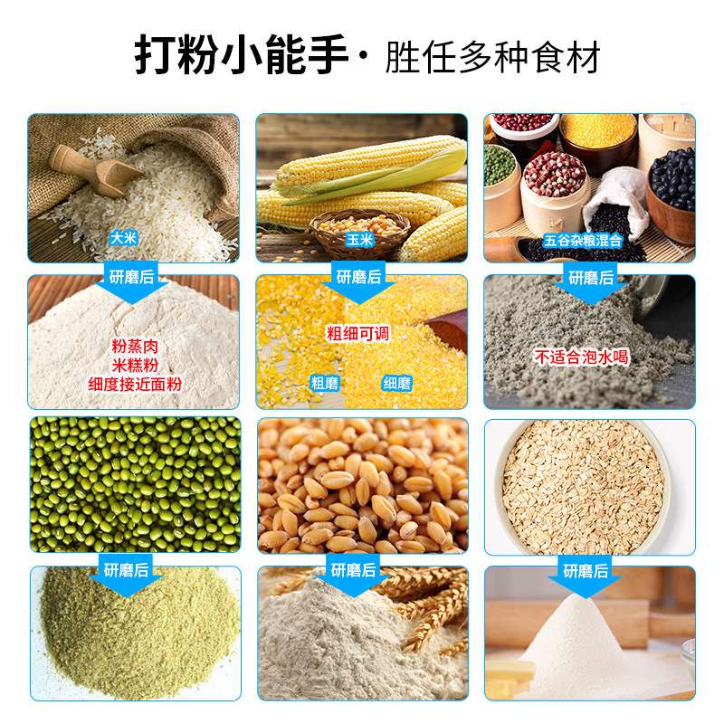 跨境家用五谷杂粮玉米大米打碎磨粉机干磨小型电动商用颗粒粉碎机