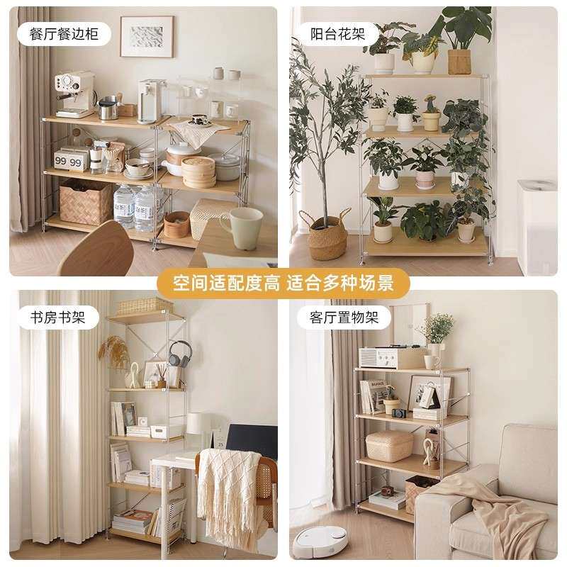 厨房落地置物架微波炉烤箱收纳架子一体靠墙橱柜多层搁板储物架子