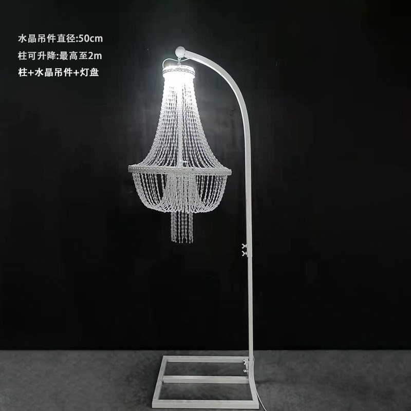 新款婚庆水晶吊j顶圆环铁艺线帘珠帘成品圆环装饰婚礼堂套系布置