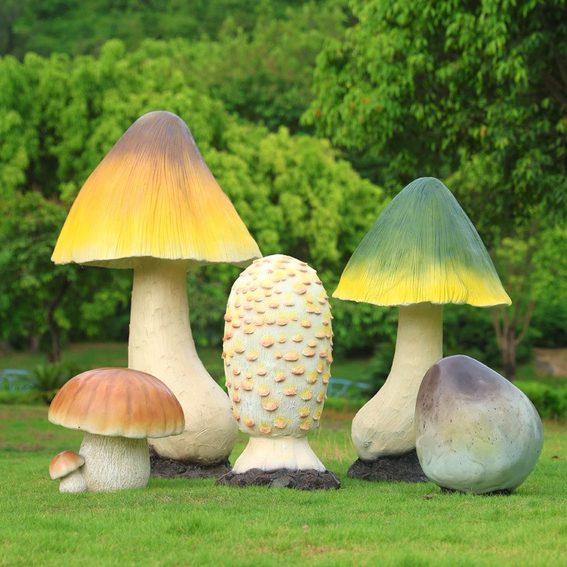 户外庭院花园装饰摆p件创意仿真蘑菇植物雕塑园林草坪景观造景