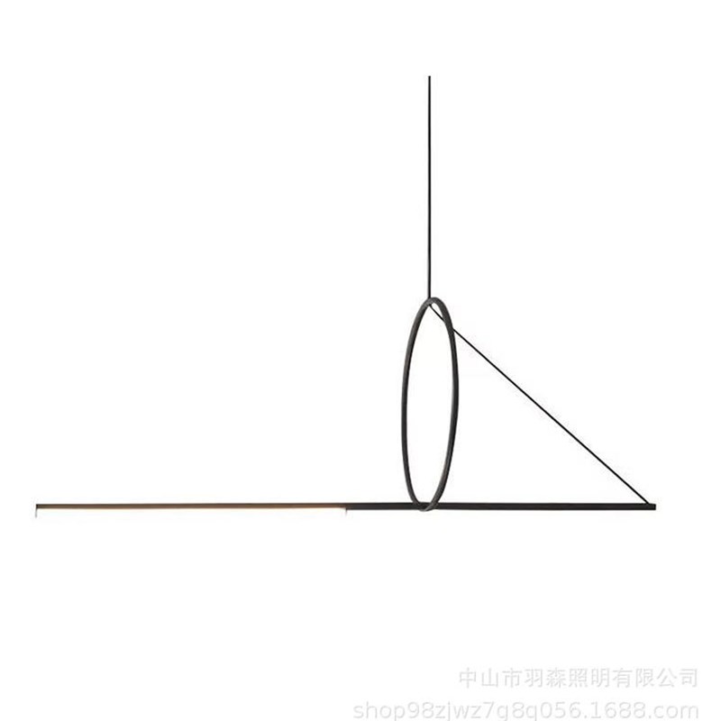北欧风格现代设计餐厅餐桌书桌吊灯个性L简约几何线条办公长条灯