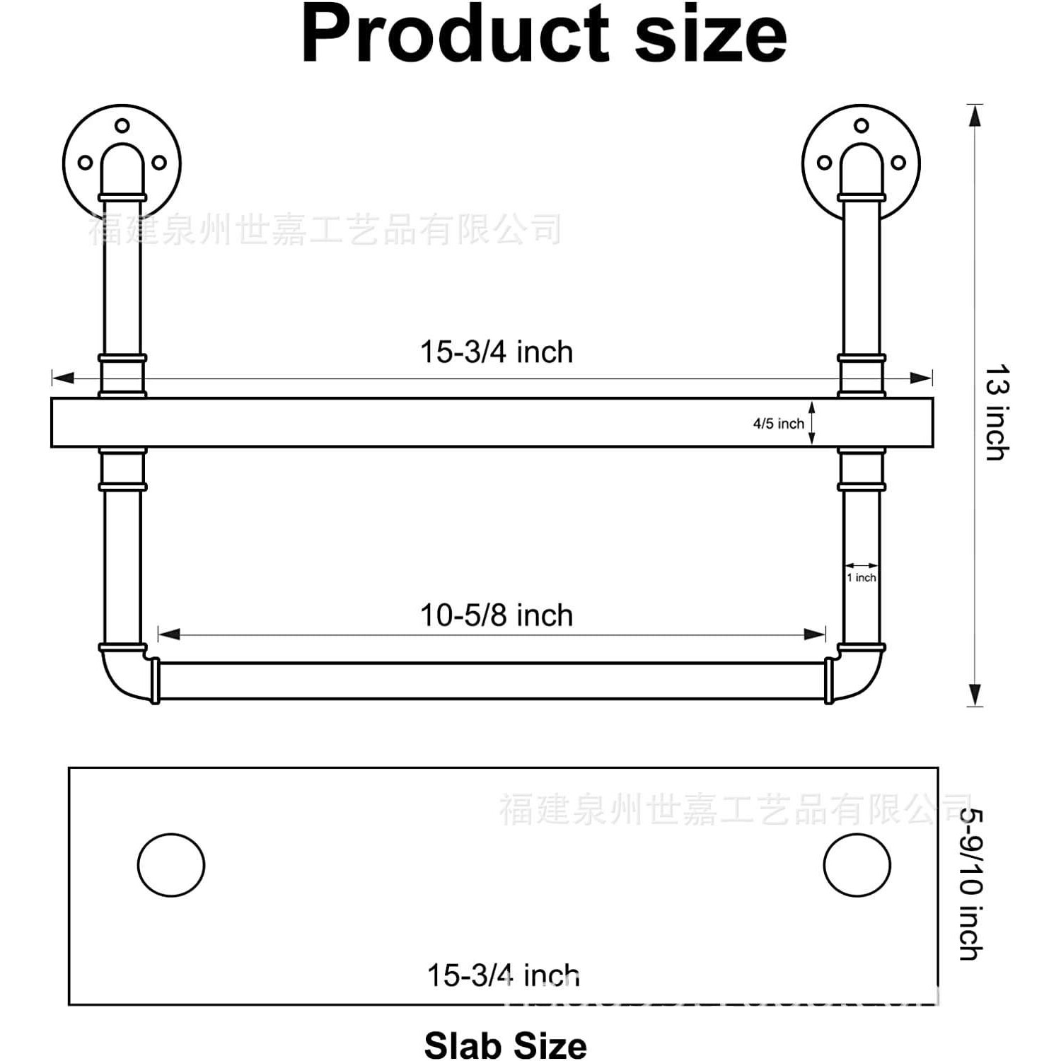 家政服务工业管架与毛巾酒吧乡村老式风格的浴室浮动架墙上安装哑