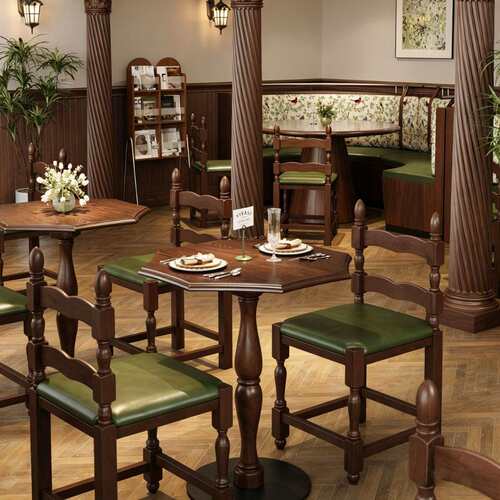 商用复古茶餐厅西餐厅餐桌卡座咖啡厅主题茶楼餐饮店桌椅组合沙发