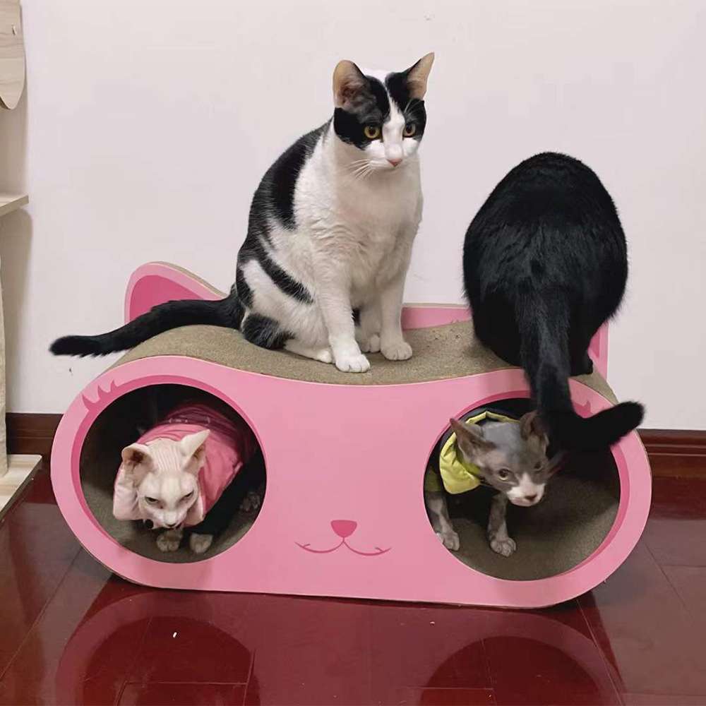 【2022新款猫爪板】icle-益蔻-猫抓板 猫沙发磨爪板-700粉眼镜