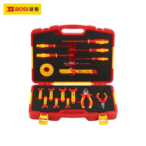 波斯工具12/17/22件VDE绝缘工具组套新能源汽车维修套装BS600253