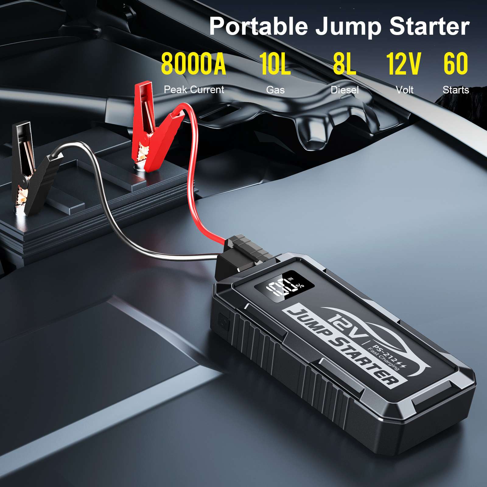 亚马逊汽车应急启动电源搭电宝12V4000A大容量车载电瓶打火神器
