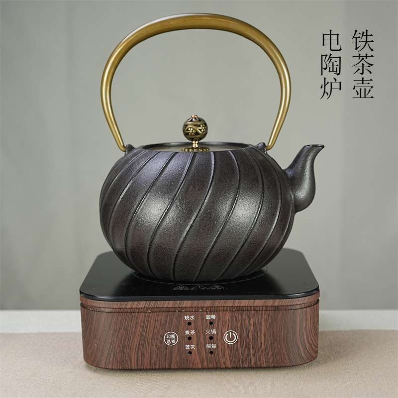 家用复古养生铸铁壶烧水泡茶壶电陶炉茶具套装新中式茶室摆件装饰
