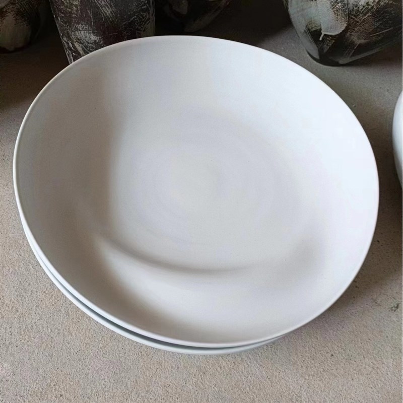 现代简约创意陶瓷圆p果盘花盆盆栽圆形不规则陶瓷工艺品摆件