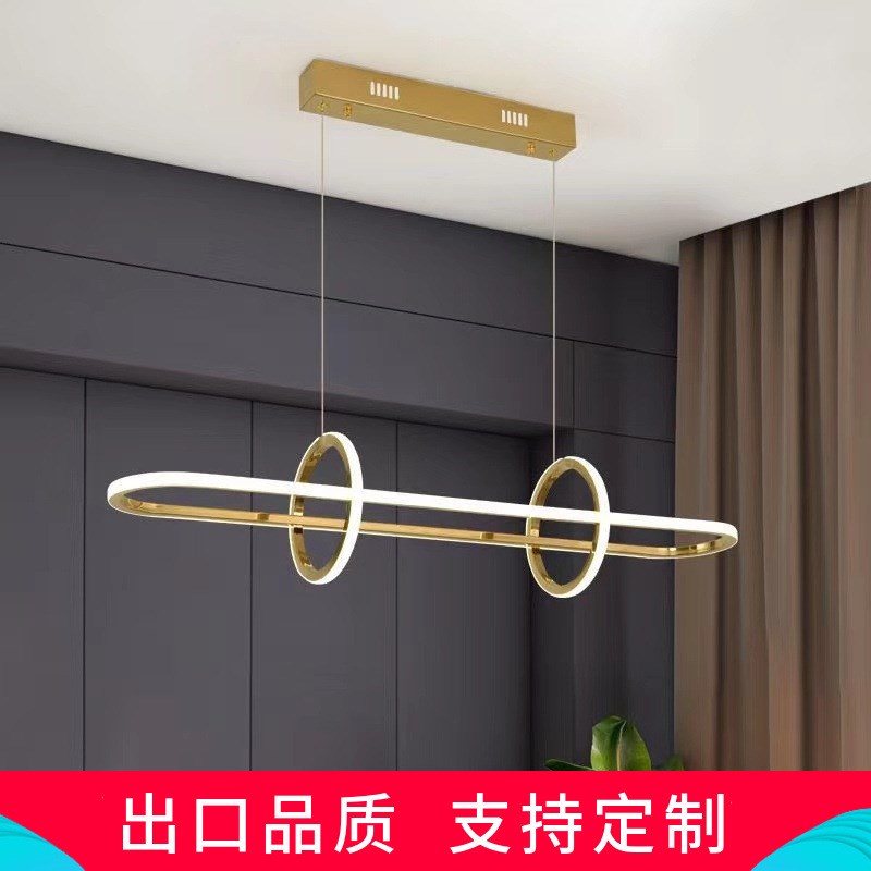 新款简约餐厅吊灯后现代不锈钢餐桌吊灯时尚奢华吧台前台灯具中山