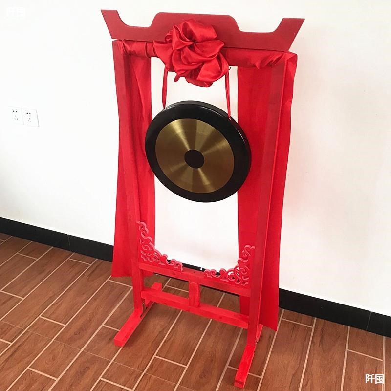 。锣带架a40cm36厘米50公分大铜锣开业黑边锣4S店喜庆锣鼓花窗锣