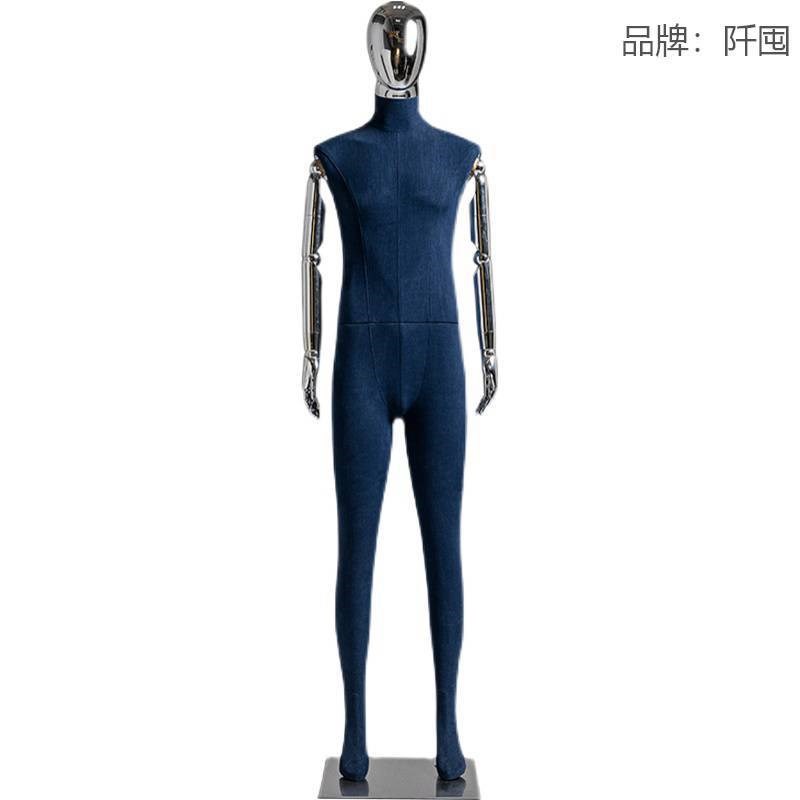 韩版服装店彩色麻布模特道v具人偶女全身电镀人台模特架子展示架