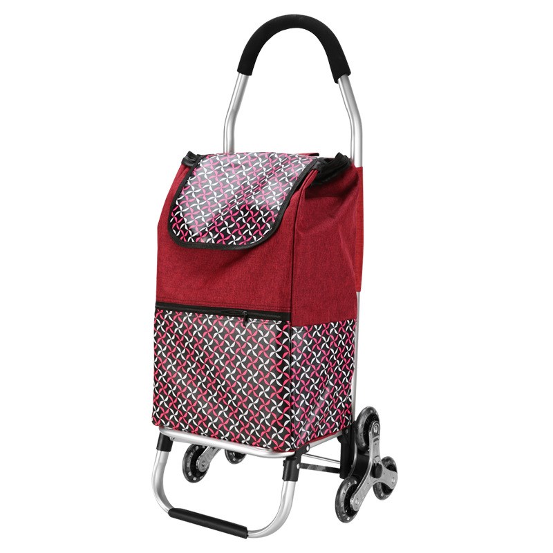 供应家用六轮铝合金拉杆车买菜手拉车K 便携爬楼车折叠购物车