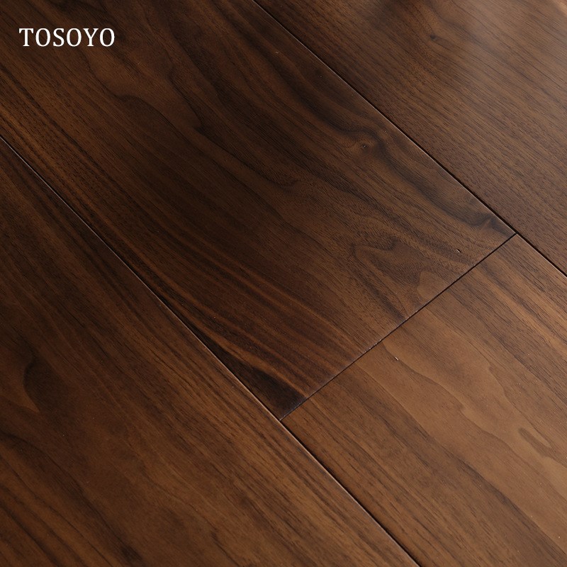 北美黑胡桃三层实木地板EO环保地暖地地热木地R板直销家用15mm
