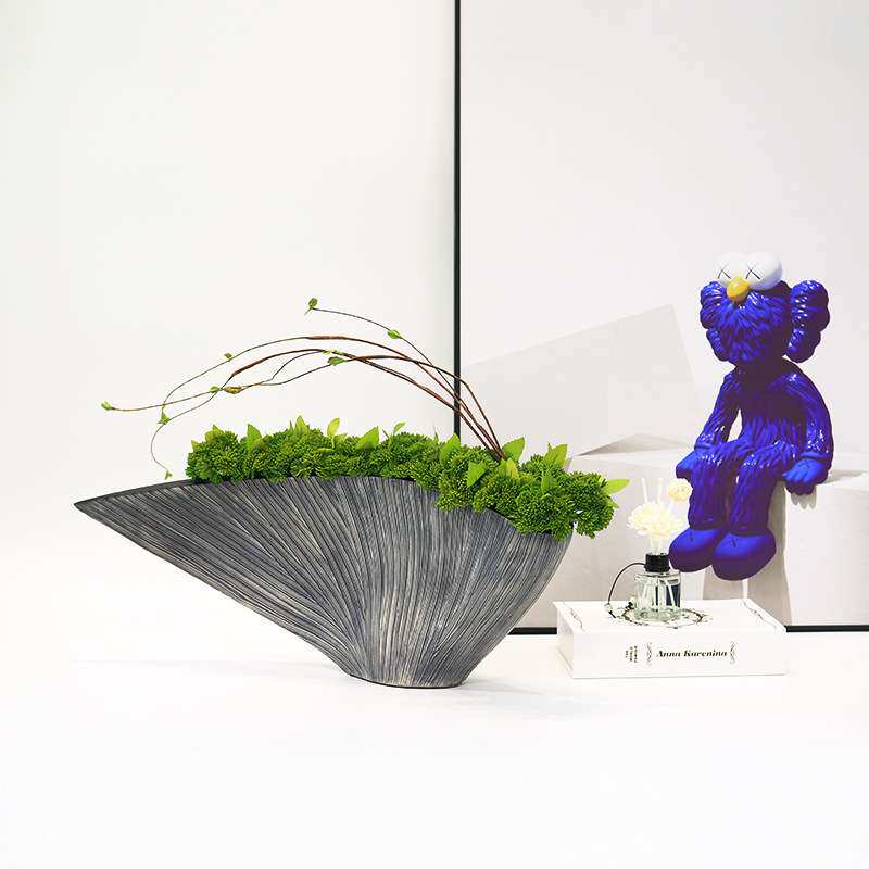 新中式仿真花艺绿色野果插花盆景摆件现代软装酒店售楼处前台摆设