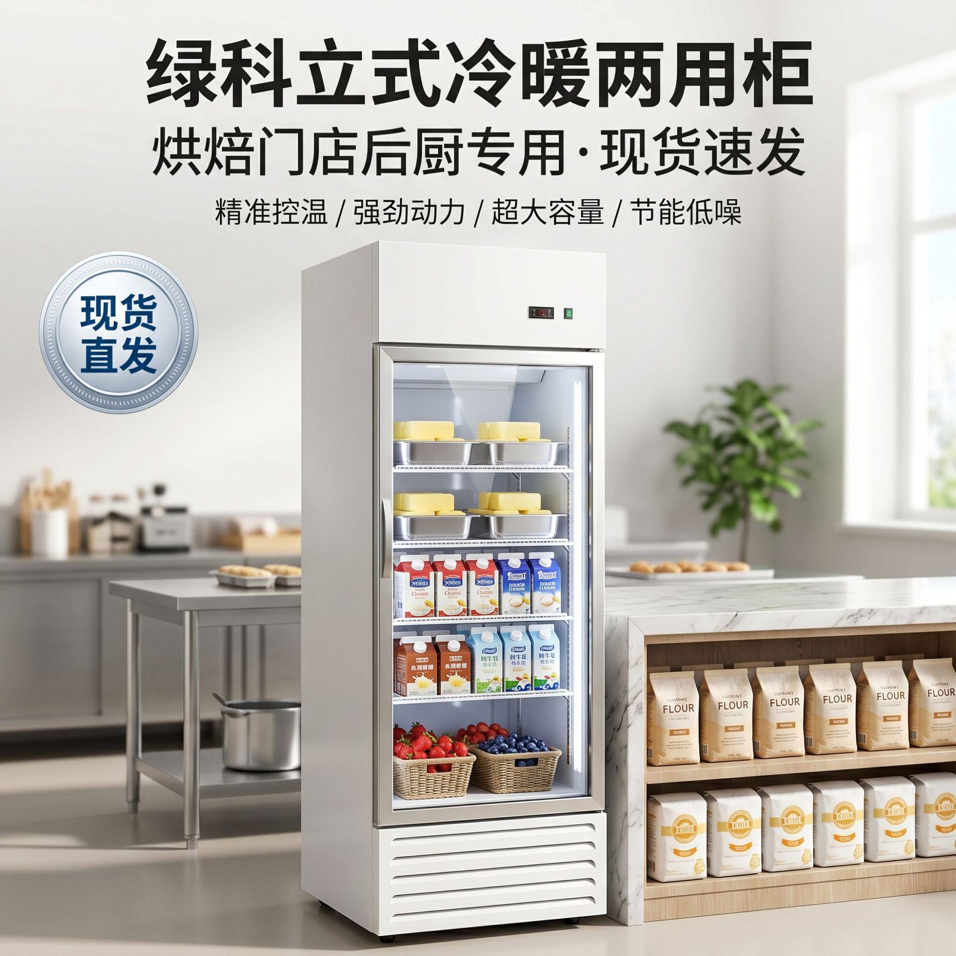 绿科立式冷暖两用冷藏柜烘焙门店后厨原料储存保鲜冰柜现货