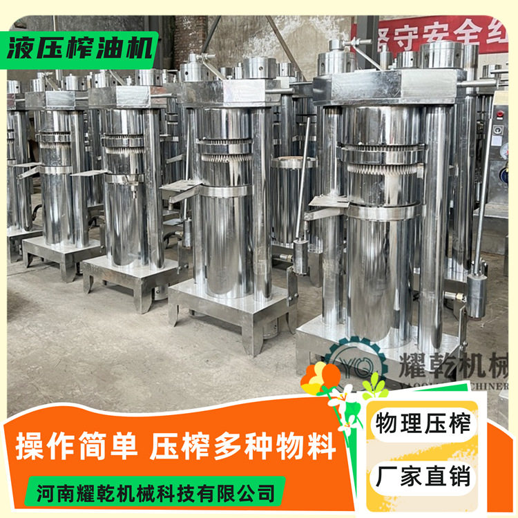 小型杏仁榨油设备立式核桃仁压榨油设备耀乾纯物理压榨提取设备