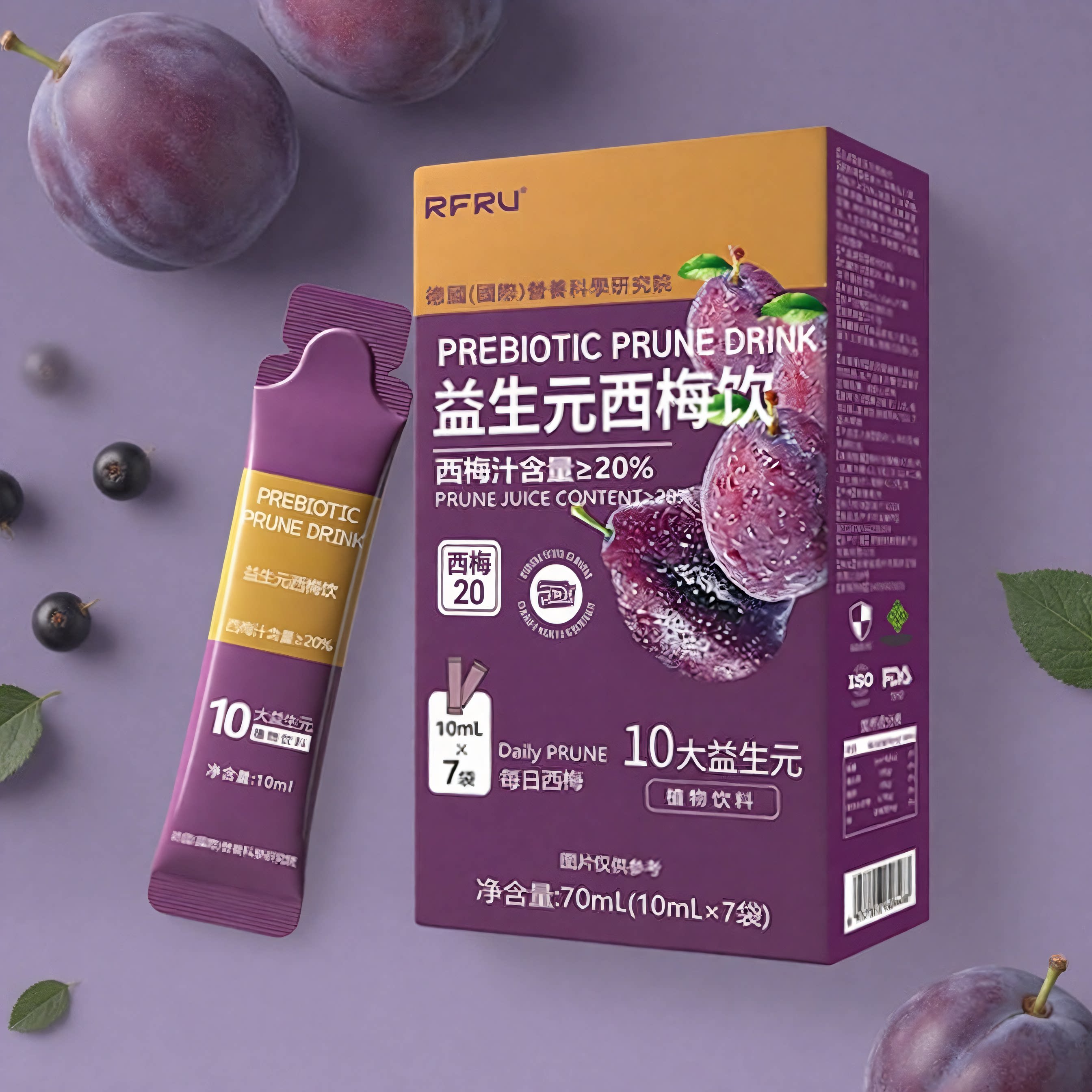 RFRU益生元西梅饮3盒装膳食纤维