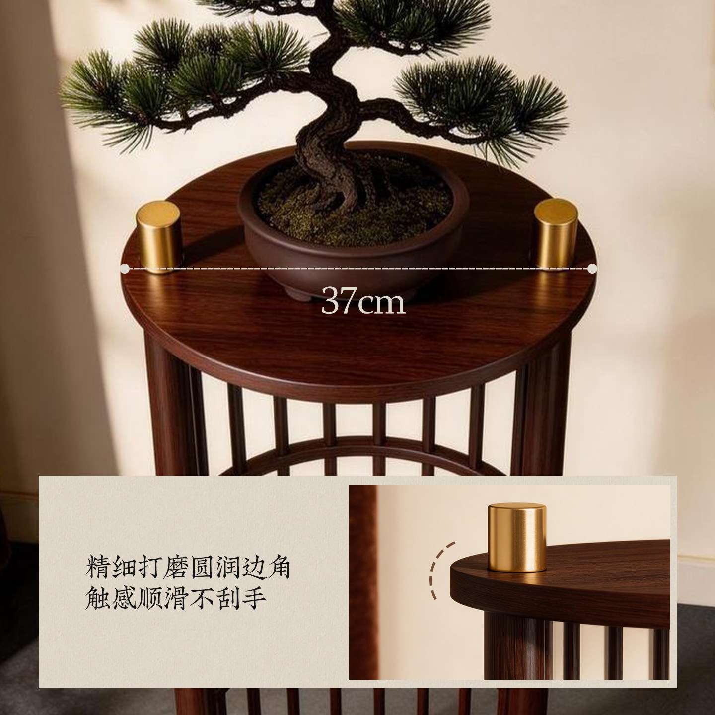 花架中古风客厅落地式高档摆花架子非实木不占地方双层绿萝放置架