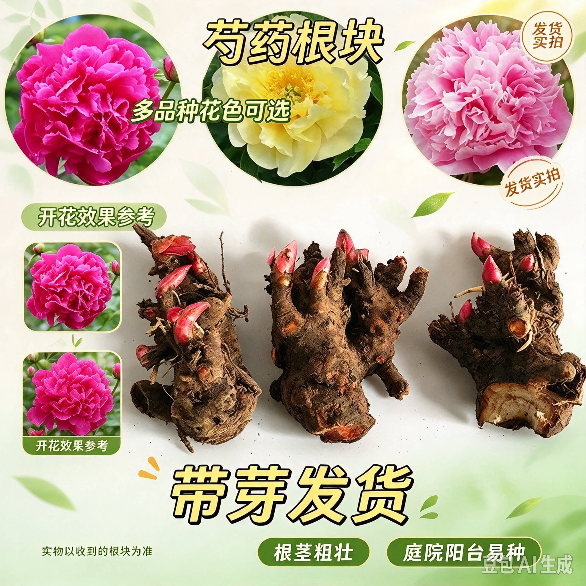 【拍一发三】瓣芍药花根块阳台花园盆栽庭院地花卉种球芍药根块wy