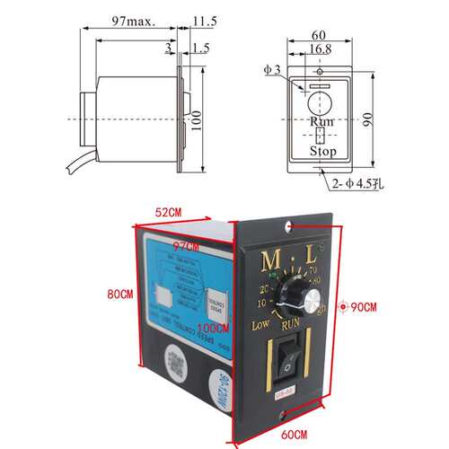 迈力单相交流220V6W-370W减速电机正反转控制器US-52面板调速器
