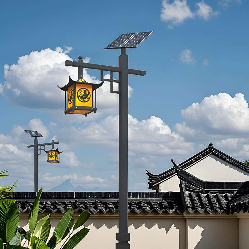 太阳能庭院仿古路灯户外3米中式公园农村小区室外防水景观照明灯