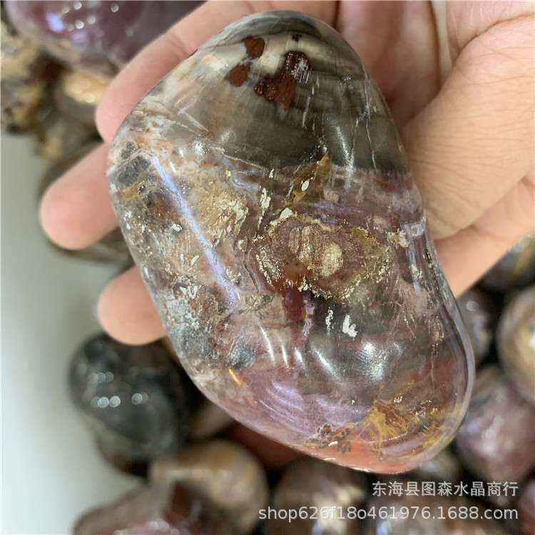 水晶海洋石原石摆件海洋碧玉随行玛瑙手掌石把玩件居家办公工艺品