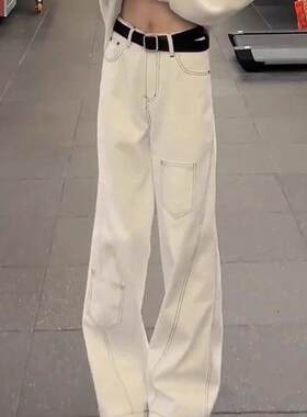 美式明线多口袋牛仔裤大童