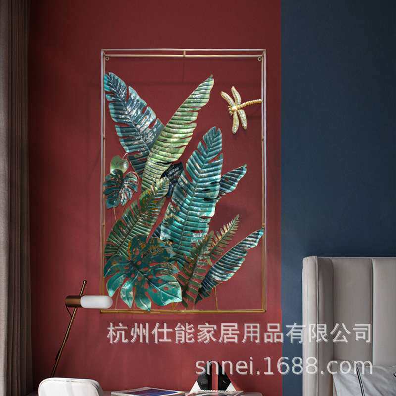 美式创意家居入户门正对墙挂件清新餐厅绿植壁挂进门玄关装饰挂饰