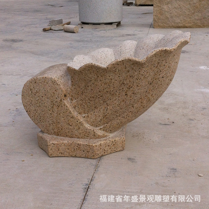 石头海螺工艺品厂家现货 公园广场园林景观雕塑 石雕海螺摆件