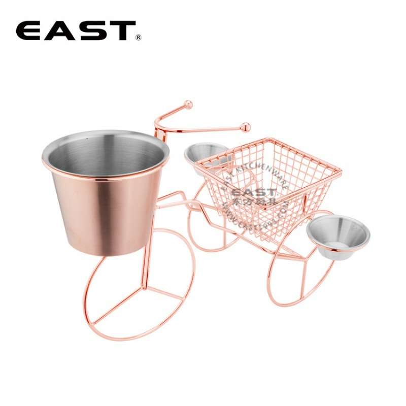 玫瑰金三轮车食物展示架【EAST东方厨具】