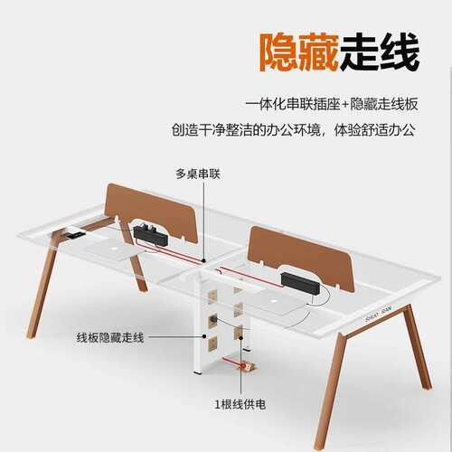 职员办公桌员工位办公室2/4/6四人位财务人位现代简约办公桌椅组