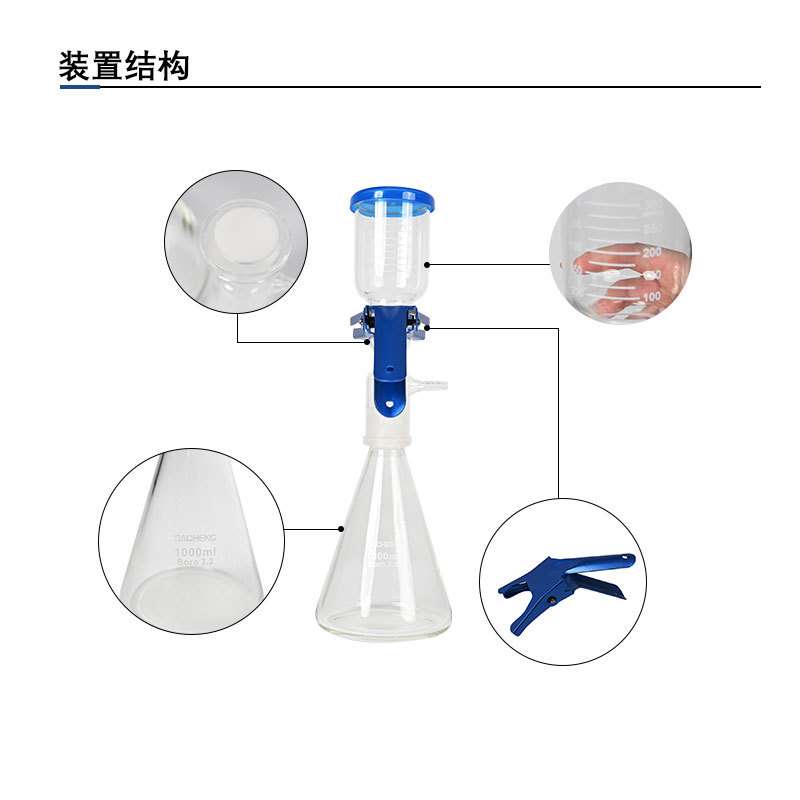 砂芯过滤装置真空滤膜抽滤瓶玻璃砂芯过滤套装溶剂过滤器抽滤装置
