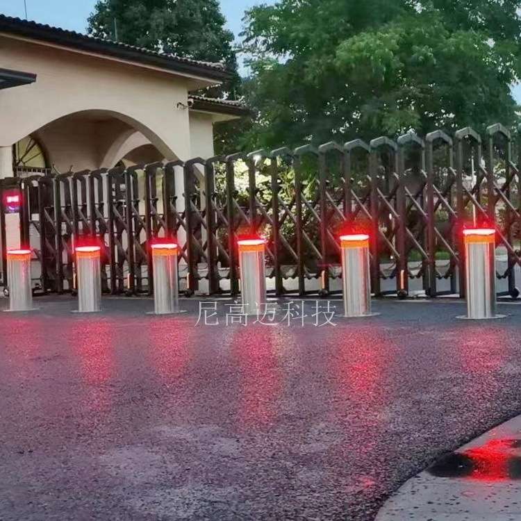 会展中心车辆出入口全自动升降液压路桩不锈钢电动防撞柱源头工厂
