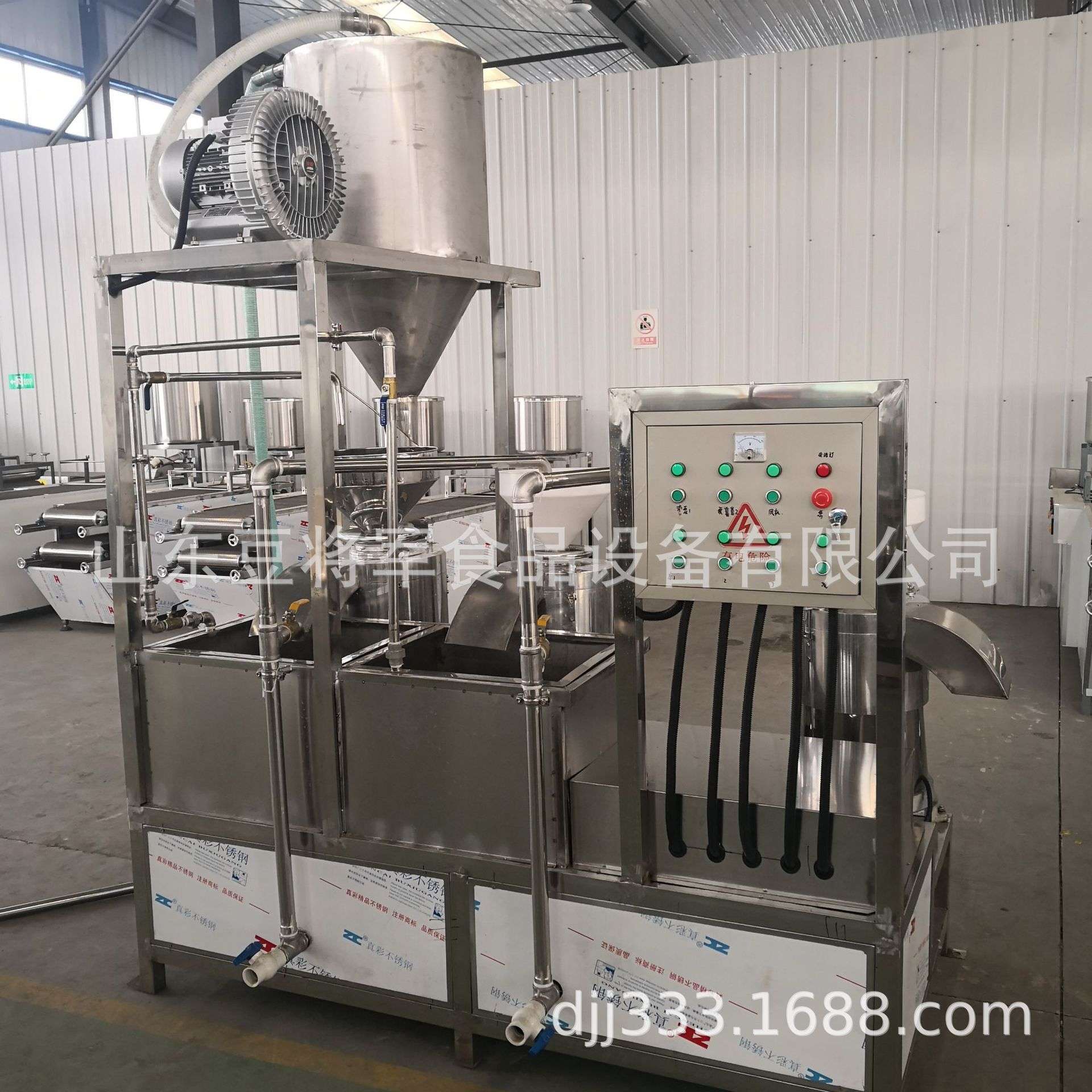 黄豆磨浆机 大型磨浆分离机 自动上豆拌渣三联磨浆机组全自动磨浆