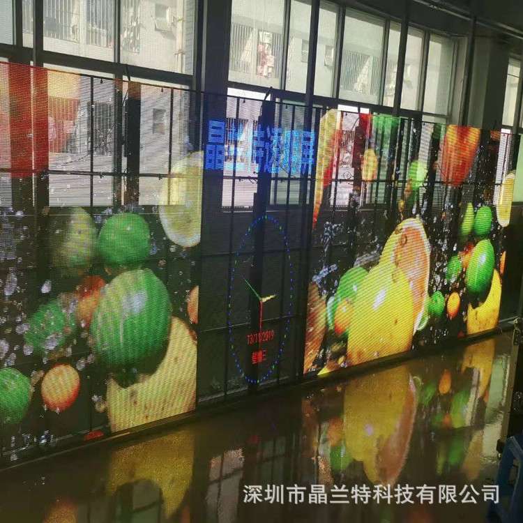 【源头厂家】LED全彩电子透明屏橱窗透明屏玻璃幕墙70%透光P3.91
