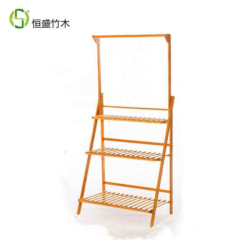 恒盛竹木置物架落地多层收纳物品架子竹子竹制家具