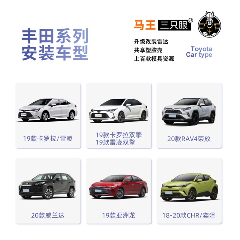 适用丰田凯美瑞亚洲龙荣放汉兰达雷凌卡罗拉O奕泽CHR倒车雷达