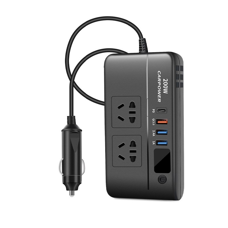 小车充电站200W车载充电器 12V转220V/110V多V功能汽车转换器