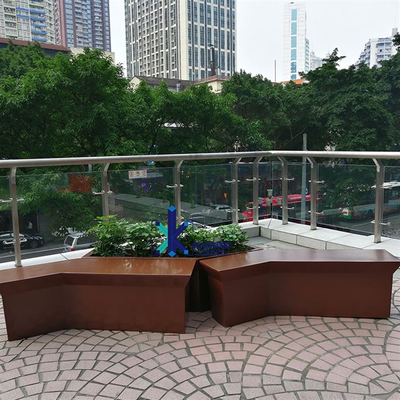 玻璃钢机场花盆座椅商场休闲公共休H息区美陈异形多人等候坐凳