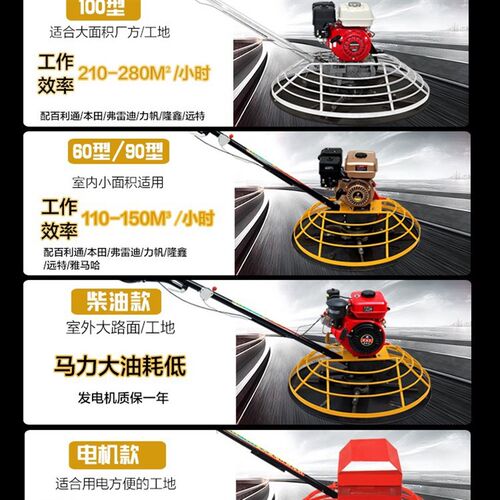 电动38b0V手扶式双抹盘抹光机水泥路面汽油抛光磨光机柴油抹平机